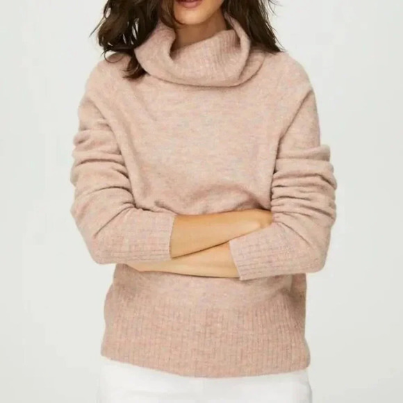 Aritzia The Group Babaton Plutarch Pink Funnel Neck Alpaca Wool Sweater | XXS - Picture 2 of 8